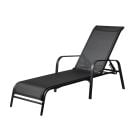 Lounger Chair with Reclining Backrest - 64.5 x 48 x 193 cm - Black