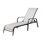 Lounger Chair with Reclining Backrest - 64.5 x 48 x 193 cm - Grey