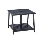 Outdoor Table with Integrated Parasol Base - Steel - Black