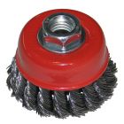 Knotted stainless steel wire cup brush