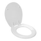 Round Enameled Wood Toilet Seat - White - 14.38" x 15.38"
