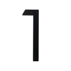 Designer Style House Number #1 - Matte Black - 5"