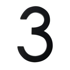 Designer Style House Number #3 - Matte Black - 5"