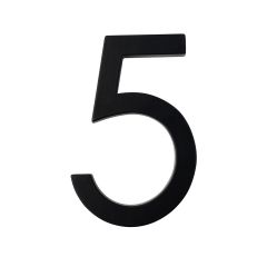 Designer Style House Number #5 - Matte Black - 5"