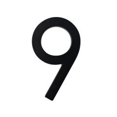 Designer Style House Number #9 - Matte Black - 5"