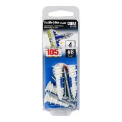 WallDriller PLUS #6 (3.5 mm) Anchors + screws (4)