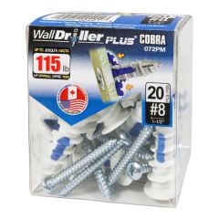 WallDriller PLUS #8 (4 mm) Anchors + screws (20)