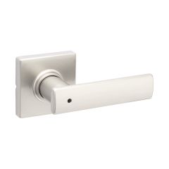 Breton Square Rose Privacy Levers - Satin Nickel