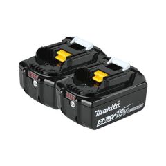 Makita 18V (5.0 Ah) Li-Ion Battery Twin Pack
