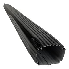 Primeau Hi-Bak Rectangular Downpipe - Black - Galvanized Steel - 5'