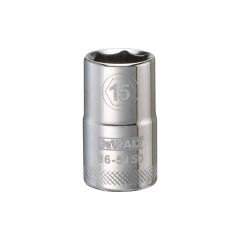 15 mm - 6 Point Short 1/2" Drive Socket