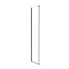 Panneau de retour de douche, Camilla, verre clair, 32" x 78,74", noir mat