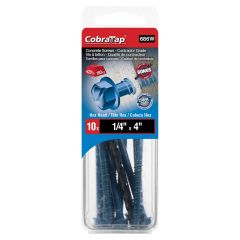 Vis à béton tête hex, 1/4" x 4", foret incl., 10/pqt