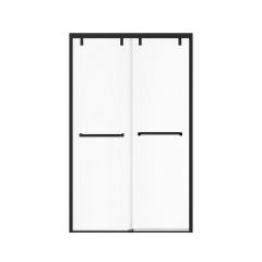 Porte de douche bidirectionnelle, Uptown, 44-47" x 76",  alcôve, verre clair, noir mat