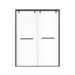 Porte de douche bidirectionnelle, Uptown, 56"-59" x 76", verre clair, noir mat