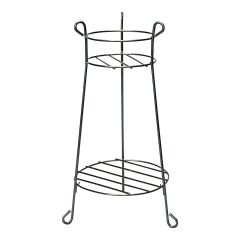 Round 2-Level Stand for Indoor or Outdoor Plants - 30" x 10" - Black