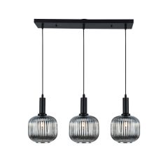 Luminaire suspendu à 3 lumières, noir