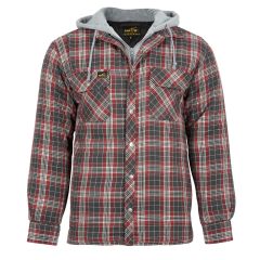 Shirt Padded Work - Grey-Red - XX-Large