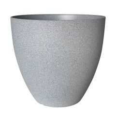 Planter – Egg – Gray Stone Finish - 13"