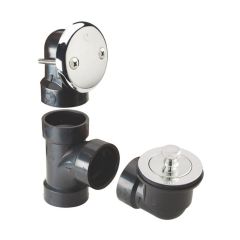 ABS Waste & Overflow with Lift & Turn Stopper - Chrome