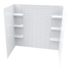 Subway Pattern Bathtub Wall Kit - 60" x 32" x 58" - 5 Pieces