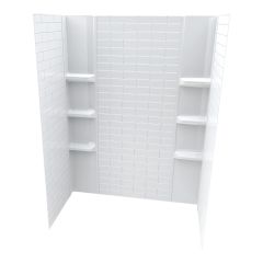 Subway Pattern Bathtub Wall Kit - 60" x 36" x 80" - 5 Pieces
