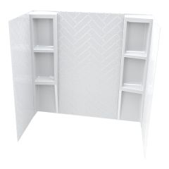 Bathtub Wall Kit - Chevron Pattern - 60" x 32" x 58" - 5 Pieces