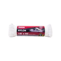 Nylon Diamond Braid Rope - White - 1/8" x 50'