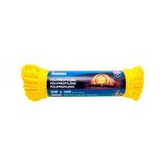 Polypropylene Hollow Core Rope - Yellow - 3/8" x 100'