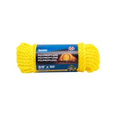 Twisted Polypropylene Rope - Yellow - 3/8" x 50'