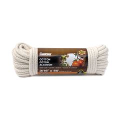 Smooth Braid Cotton Rope - Natural - 3/16" x 50'