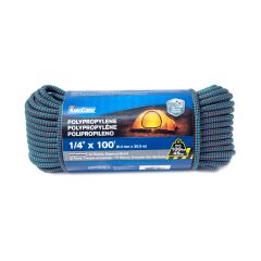 Corde à 32 brins de polypropylène tressée en losange, eaux cristallines, 1/4" x 100'