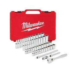 1/4 in. Drive Ratchet & Socket Set - SAE & Metric - 50 Piece