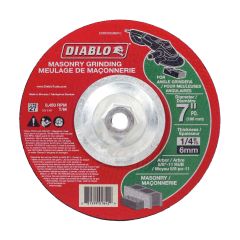 Disque de meulage pour maçonnerie, 7" x 1/4" x 5/8"