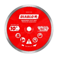 Diamond Continuous Rim Cut-Off Disc for Masonry - 10"