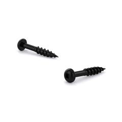 Pan Head Screw - Square Drive - Coarse Thread - Black Rustproof Finish - #8 x 3/4" - 10/Pkg