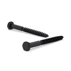 Hex Head Lag Screw - Black Rustproof Finish - 1/2" x 3" - 50/Box