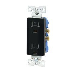 Decorator Duplex Receptacle - 15 A - Black