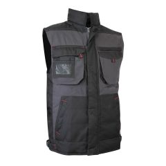 Veste sans manches, matelassée, très-grand, noir/gris