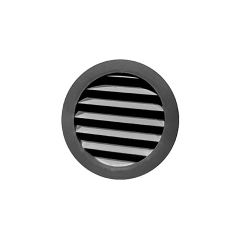Mini persienne ronde, plastique, noir, 2"