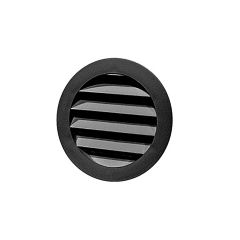 Mini persienne ronde, plastique, noir, 3"