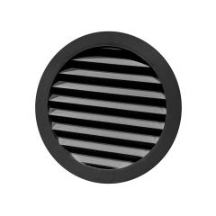 Mini persienne ronde, plastique, noir, 4"