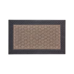 Rubber-Edged Mats - Black And Taupe - 18" x 30"