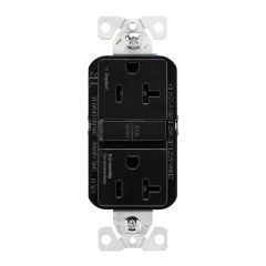 Double Socket Tamper-Proof - GFCI - Black