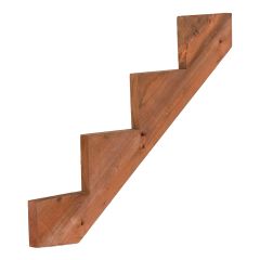 Limon d'escalier en bois traité brun, 4 marches, 12"
