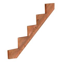 Limon d'escalier en bois traité brun, 5 marches, 12"
