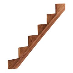 Limon d'escalier en bois traité brun, 6 marches, 12"