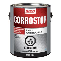 Anti-Rust Enamel - Corrostop -  Black - Flat - 3.78 l