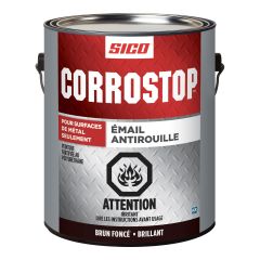 Anti-Rust Enamel - Corrostop -  Dark Brown - Gloss - 3.78 l