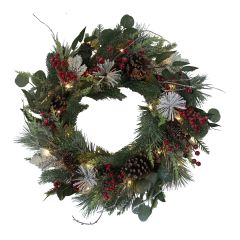 Prelit Christmas Wreath - 24"